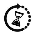 Hourglass Time Icon - Vector Illustration - Isolated On White Background