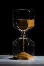 Hourglass of time isolated on black background Royalty Free Stock Photo