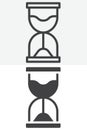 Hourglass time management line and solid vector icon set Royalty Free Stock Photo