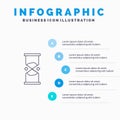 Hourglass, Time, Timer, Watch, Sand Line icon with 5 steps presentation infographics Background Royalty Free Stock Photo