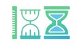 Hourglass with Timeline Sequential Time Project Progress, vector design Generative AI Royalty Free Stock Photo