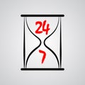 Hourglass twenty-four hours a day seven days a week