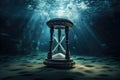 hourglass under water AI generated Royalty Free Stock Photo