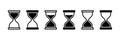 Hourglass vector icon. Line sand clock symbol. Time flow illustration