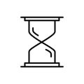 Hourglass Vector Icon, Outline style, isolated on white Background.