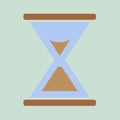 Hourglass. Vector illustration. Classic design. Time in minutes. Sand wooden clock