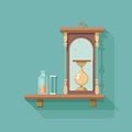Hourglass vector illustration with sand and timer concept Royalty Free Stock Photo