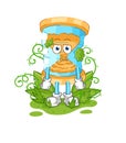 Hourglass waiting too long mascot. cartoon vector Royalty Free Stock Photo