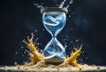 An hourglass with water and sand mixing, symbolizing the fluidity and passage of time Royalty Free Stock Photo