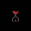 Hourglass wine logo creative idea Royalty Free Stock Photo