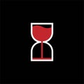 Hourglass wine logo creative idea Royalty Free Stock Photo