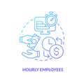 Hourly employees blue gradient concept icon Royalty Free Stock Photo