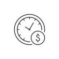 Hourly payment line outline icon Royalty Free Stock Photo