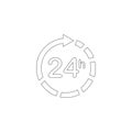 24 hours around clock. flat vector icon