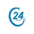 24 hours auto service symbol icon illustration Royalty Free Stock Photo