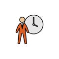 Hours, businessman, schedule colored icon. Can be used for web, logo, mobile app, UI, UX