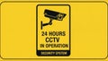 24 hours cctv in operation security system sign isolated on white background Royalty Free Stock Photo