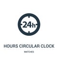 hours circular clock symbol icon vector from watches collection. Thin line hours circular clock symbol outline icon vector