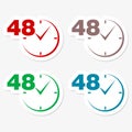 48 hours circular icons set