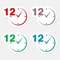12 hours circular icons set