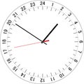 24 hours clock dial. Vector Illustration Royalty Free Stock Photo