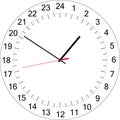 24 hours clock dial. Vector Illustration