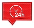 24 hours clock icon misty rose pink banner button Royalty Free Stock Photo