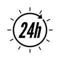 24 hours clock sign icon.