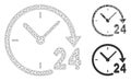 24 Hours Clock Vector Mesh Network Model and Triangle Mosaic Icon Royalty Free Stock Photo