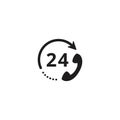 24 hours customer service icon. Vector illustration decorative design