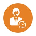 24 hours customer support vector icon