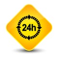 24 hours delivery icon elegant yellow diamond button Royalty Free Stock Photo