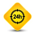 24 hours delivery icon elegant yellow diamond button Royalty Free Stock Photo