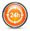 24 hours delivery icon galaxy orange round button Royalty Free Stock Photo