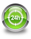 24 hours delivery icon glossy green round button Royalty Free Stock Photo