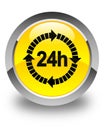 24 hours delivery icon glossy yellow round button Royalty Free Stock Photo