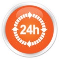 24 hours delivery icon premium orange round button