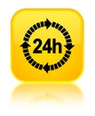 24 hours delivery icon special yellow square button Royalty Free Stock Photo