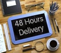 48 Hours Delivery on Small Chalkboard. 3D.