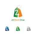24 hours e-commerce logo Royalty Free Stock Photo