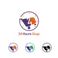 24 hours e-commerce logo Royalty Free Stock Photo