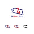 24 hours e-commerce logo Royalty Free Stock Photo