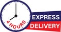 4 hours express delivery icon on white background. express delivery service logo. Quick shipping delivery sign. flat style