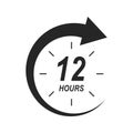 12 hours or half day icon with circle arrow. Shipping delivery symbol. Special offer sign. Discount pictogram. Customer Royalty Free Stock Photo