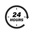 24 hours icon. Twentyfour hours vector illustration.Flat illustration on white background