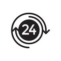 24 hours icon. Vector illustration decorative design Royalty Free Stock Photo