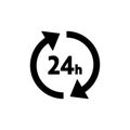24 hours icon. Vector illustration decorative design Royalty Free Stock Photo