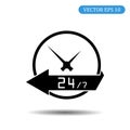 24 hours icon. Vector illustration eps 10