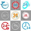 24 hours logo elements