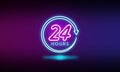 24 hours neon sign symbol